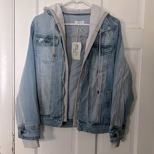 Grace & Lace Removable Hooded Denim Jacket